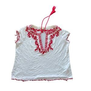 Twenty One White & Red Floral Top, Medium
